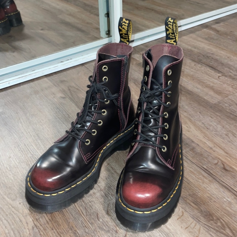 Dr. Marten’s Cherry Arcadia Platform Boots